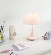 Verner Panton 'Panthella 160' Portable Table Lamp for Louis Poulsen lifestyle Panthella 160 Poulsen Opal Pale Rose lit desk lamp