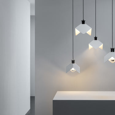 triedro white metal pendant stilnovo set of four