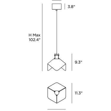triedro pendant dimensions stilnovo habitat two enlighten