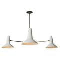 Large Three-Cone White and Brass Chandelier in the Style of Giuseppe Ostuni (1).jpg