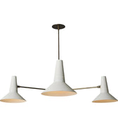 Large Three-Cone White and Brass Chandelier in the Style of Giuseppe Ostuni (1).jpg