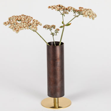 Carl Auböck Model #7247-2 Cylindrical Brass Vase