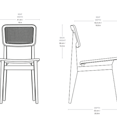 Marcel Gascoin 'C-Chair' Dining Chair for GUBI Dimensions.png