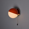 V3527 1970s Italian Orange Painted Metal & Opaline Glass Wall Lamp Attributed to Stilnovo 