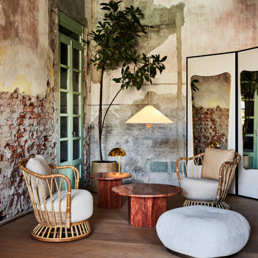 travertine epic coffee table gamfratesi for gubi GUBI_MILAN_23_0657_SUNROOM_Wintergarden.j