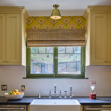 Tynell brass perforated light in kitchen