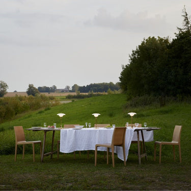 PH 2/1 portable  brass table lamp louis poulsen poul henningsen two enlighten outdoor dining lit lifestyle