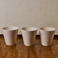 V3522 Set of 3 1970s White Conical Gainey Planters in the Manner of LaGardo Tackett Two En