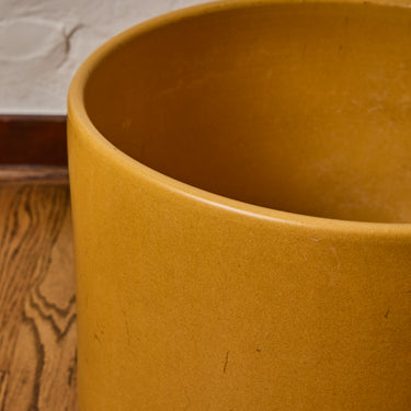 V3517Large 1970s Gainey Mustard Yellow Glazed Ceramic Planter