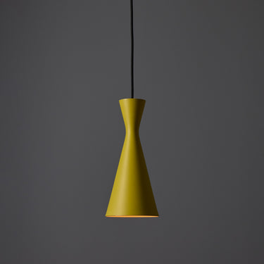 V3542 1970s Yellow Metal Diabolo Pendant Lamp Attributed to Stilnovo 8.jpg