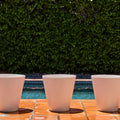 V3522 Set of 3 1970s White Conical Gainey Planters in the Manner of LaGardo Tackett Two En