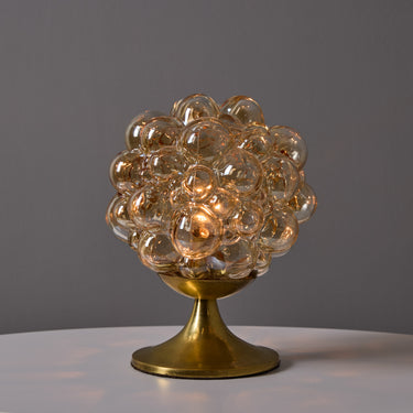V3544 1960s Helena Tynell Amber Bubble Glass & Brass Table Lamp for Limburg 12.jpg