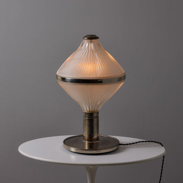 V3539 Large Studio B.B.P.R 'Polinnia' Glass and Chrome Table Lamp c. 1964 for Artemide 7.j