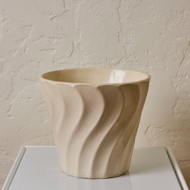 V3506 Midcentury White Glazed ceramic bauer planter Two Enlighten - May 21st 2025 - 059 - 