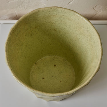 V3505 Midcentury Speckle Glazed Mint ceramic bauer planter Two Enlighten - May 21st 2025 -