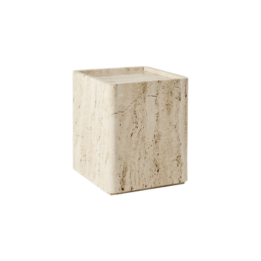 Pietra Side table in white travertine by gamfratesi for gubi .webp