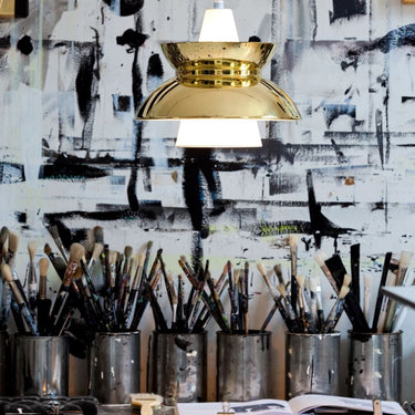 Doo Wop Pendant Louis Poulsen dark brass Lifestyle lit.jpg