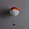 V3527 1970s Italian Orange Painted Metal & Opaline Glass Wall Lamp Attributed to Stilnovo 