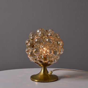 V3544 1960s Helena Tynell Amber Bubble Glass & Brass Table Lamp for Limburg 10.jpg