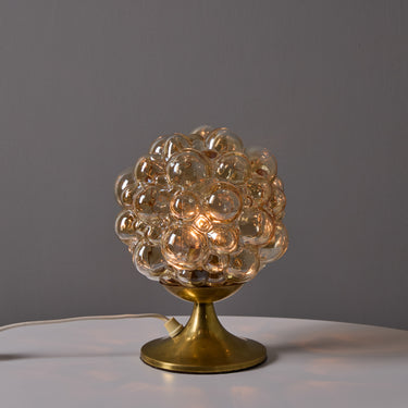V3544 1960s Helena Tynell Amber Bubble Glass & Brass Table Lamp for Limburg 6.jpg