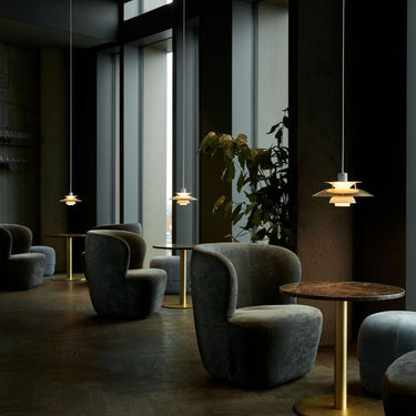 Poul Henningsen 'PH 5' Mini Pendant for Louis Poulsen Two enlighten  lounge lifestyle