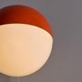 V3527 1970s Italian Orange Painted Metal & Opaline Glass Wall Lamp Attributed to Stilnovo 