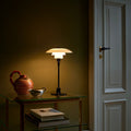 Poul Henningsen PH 2/11 Opal Glass Table Lamp Louis Poulsen Two Enlighten black lifestyle side table