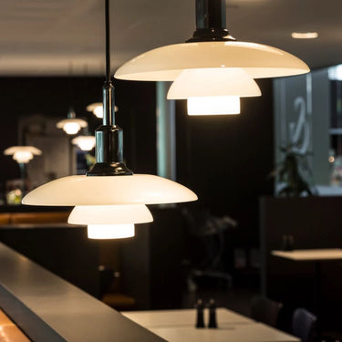 Poul Henningsen 'PH 3/2' Glass Pendant for Louis Poulsen Two enlighten black lifestyle