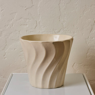 V3506 Midcentury White Glazed ceramic bauer planter Two Enlighten - May 21st 2025 - 058 - 