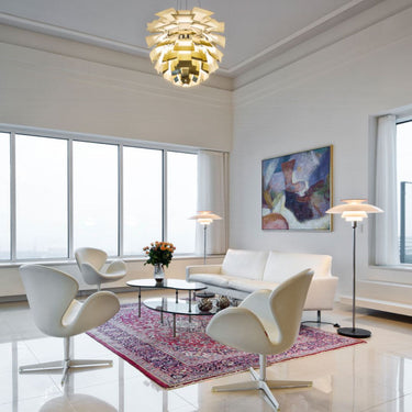 Poul Henningsen 'PH Artichoke' Pendant Light for Louis Poulsen two enlighten lifestyle brass living room 