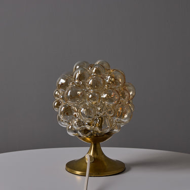 V3544 1960s Helena Tynell Amber Bubble Glass & Brass Table Lamp for Limburg 7.jpg