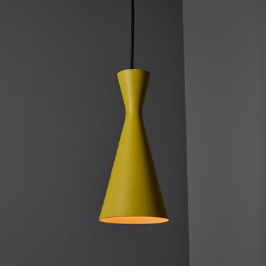 V3542 1970s Yellow Metal Diabolo Pendant Lamp Attributed to Stilnovo 12.jpg