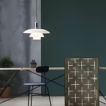 Poul Henningsen 'PH '3½-3' Glass Pendant for Louis Poulsen Two Enlighten  chrome lifestyle desk 