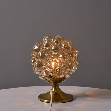 V3544 1960s Helena Tynell Amber Bubble Glass & Brass Table Lamp for Limburg 8.jpg