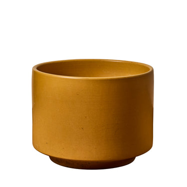 V3517Large 1970s Gainey Mustard Yellow Glazed Ceramic Planter