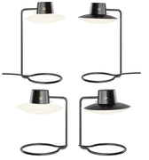Arne Jacobsen AJ Oxford Table Lamb hero packshot louis poulsen black and glass short and t