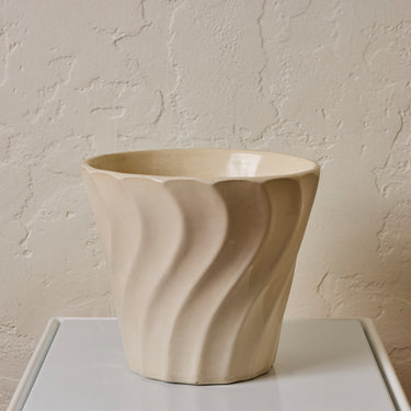 V3506 Midcentury White Glazed ceramic bauer planter Two Enlighten - May 21st 2025 - 057 - 