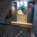 Monumental Poul Henningsen 'PH Louvre' Suspension Lamp for Louis Poulsen Two Enlighten lifestyle stairs.jpg