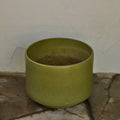V3518 Monumental 1960s Gainey Olive Green Speckle Glazed Ceramic Planter