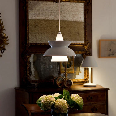 Doo Wop Pendant Louis Poulsen white Lifestyle lit two.jpg
