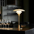 Poul Henningsen 'PH 3/2' Opal Glass Table Lamp for Louis Poulsen Two Enlighten brass lifestyle bar 