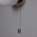V3527 1970s Italian Orange Painted Metal & Opaline Glass Wall Lamp Attributed to Stilnovo 