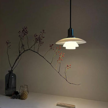 PH 2/1 opal glass pendant louis poulsen poul henningsen two enlighten Black Metalized Pendant Lifestyle
