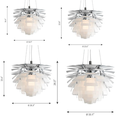 Poul Henningsen 'PH Artichoke' Glass Pendant Light for Louis Poulsen Two Enlighten dimensions