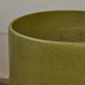 V3518 Monumental 1960s Gainey Olive Green Speckle Glazed Ceramic Planter