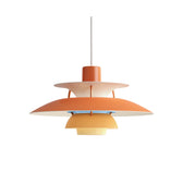 Poul Henningsen 'PH 5' Mini Pendant for Louis Poulsen Two enlighten  hues of orange