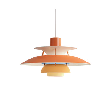 Poul Henningsen 'PH 5' Mini Pendant for Louis Poulsen Two enlighten  hues of orange