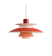 Poul Henningsen 'PH 5' Mini Pendant for Louis Poulsen Two enlighten hues of red 