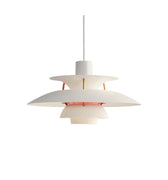 monochrome modern white Poul Henningsen 'PH 5' Mini Pendant for Louis Poulsen Two enlighten 