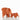 Two orange elephant-shaped stools on a white background